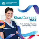 Banner: GradConnect 2024 - Kickstart your nursing or midwfery career