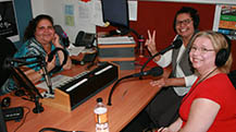Noongar Radio announcer, Big Girl with Louise De Busch, Cancer Council and Violet Platt, Department of Health