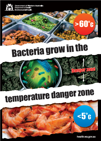Bacteria grow in the temperature danger zone
