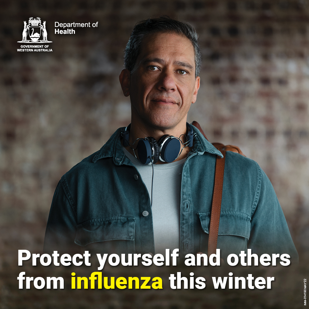 Image: Man Text: Protect yourself and others from influenza this winter