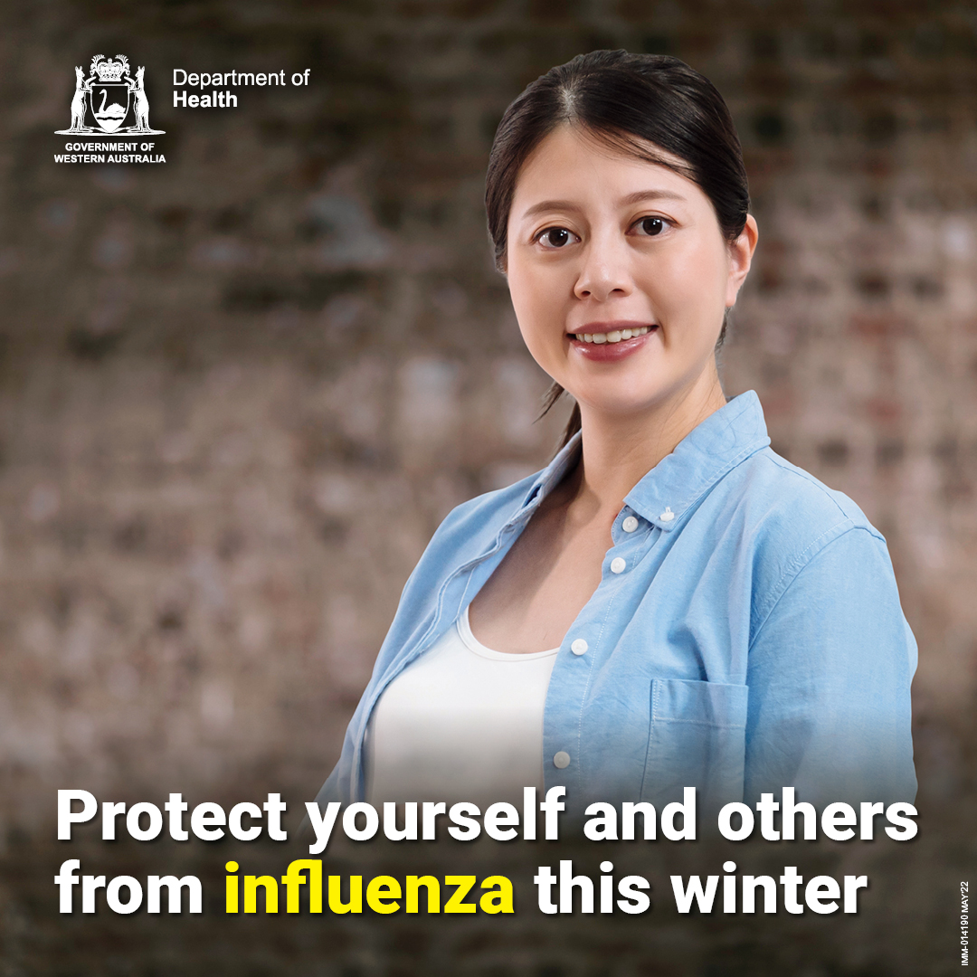 Image: Pregnant woman Text: Protect yourself and others from influenza this winter