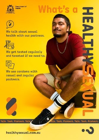 What's a healthysexual? poster Aboriginal man