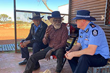 Vaccine Commander with community leaders in the Pilbara.