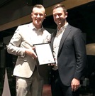 Russ Milner receiving the Pam Albany Memorial Award in Brisbane 