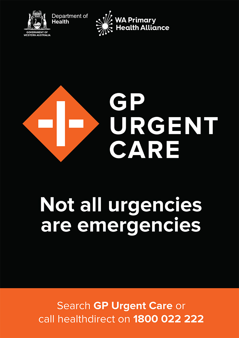 Poster: GP Urgent Care – Black background