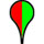 Two tone paddle, with left half red and right half green, indicates bacterial water quality to date is poor, but few contamination sources have been identified
